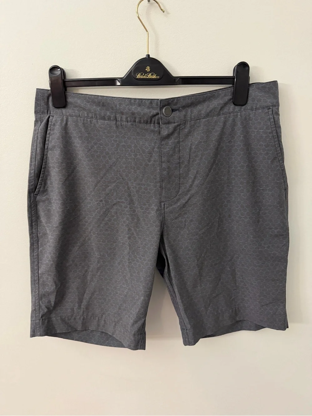 Faherty All Day Shorts Mens 34 Gray Drawstring Stretch Chino Casual 9 Inseam